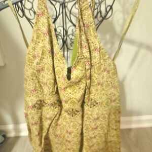 Motherhood Maternity Green and Pink Patterned Top